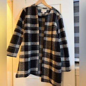 Max Studio Black and Gray Plaid Outerwear